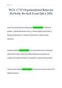 WGU C715 Organizational Behavior&NewLine;&vert;Perfectly Revised Exam Q&A 2026