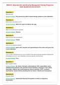 NSG310&colon; Reproduction and Nursing Management During Pregnancy exam Questions and Answers