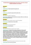 NU 545 Advance Pathophysiology Unit 2 Exam- University of South Alabama Questions and Answers