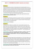 NUR 114 - FUNDAMENTALS EXAM 1 Questions and Answers