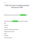NUR 242 Exam 4 &vert;certified questions&NewLine;and answers 2026
