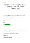 NCC EFM Certification &vert;Well Revised&NewLine;Assessment Exam With Verified&NewLine;Answered 2026