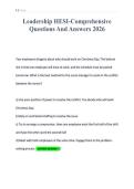 Leadership HESI-Comprehensive&NewLine;Questions And Answers 2026