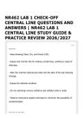 NR462 LAB 1 CHECK-OFF CENTRAL LINE QUESTIONS AND ANSWERS &vert; NR462 LAB 1 CENTRAL LINE STUDY GUIDE & PRACTICE REVIEW 2026&sol;2027