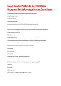 Nova Scotia Pesticide Certification Program Pesticide Applicator Core Exam
