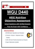 WGU D440 Nutrition OA Exam &ndash; &lpar;2026&rpar; Real-Style Questions with Detailed Answer Explanations & Study Guide &vert; Guarantee Pass&NewLine;