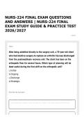NURS-224 FINAL EXAM QUESTIONS AND ANSWERS &vert; NURS-224 FINAL EXAM STUDY GUIDE & PRACTICE TEST 2026&sol;2027