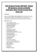 ASA 103 Exam Practice 2026-2028 &ndash; Newest &NewLine;250 Questions&comma; Answers & Detailed &NewLine;Rationales &vert; Basic Coastal Cruising Study &NewLine;Guide &vert; pdf 