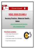NSG 3500 Exam 4 &vert; &lpar;2026 &sol; 2027&rpar; Galen Nursing Practice Maternal Health &ndash; Actual Questions & Verified Answers &vert; Guarantee Pass