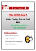 NSG 3500 Exam 1 &vert; &lpar;2026 &sol; 2027&rpar; Galen Nursing Practice Maternal Health &ndash; Actual Questions & Verified Answers &vert; Guarantee Pass
