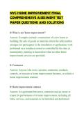 NYC HOME IMPROVEMENT FINAL&NewLine;COMPREHENSIVE ASSESSMENT TEST&NewLine;PAPER QUESTIONS AND SOLUTIONS