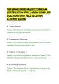 NYC HOME IMPROVEMENT TERMINAL&NewLine;CERTIFICATION EVALUATION COMPLETE&NewLine;QUESTIONS WITH FULL SOLUTION&NewLine;ALREADY PASSED&NewLine;