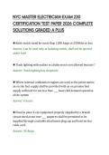 NYC MASTER ELECTRICIAN EXAM 230&NewLine;CERTIFICATION TEST PAPER 2026 COMPLETE&NewLine;SOLUTIONS GRADED A PLUS&NewLine;