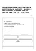 NURS8022 PATHOPHYSIOLOGY EXAM 4 QUESTIONS AND ANSWERS &vert; NURS8022 PATHOPHYSIOLOGY EXAM 4 STUDY GUIDE & PRACTICE TEST 2026&sol;2027