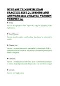 NYPD 1ST TRIMESTER EXAM&NewLine;PRACTICE TEST QUESTIONS AND&NewLine;ANSWERS 2026 UPDATED VERSION&NewLine;VERIFIED A&plus;&NewLine;