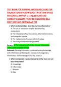 Test Bank for Nursing Informatics and the Foundation of Knowledge 5th Edition by Dee McGonigle &ndash; Chapter 1