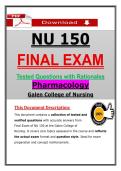 NU 150 Final Exam &lpar;2026&sol;2027&rpar; Galen Pharmacology &ndash;  Actual Questions & Answers with Rationales &vert; Guarantee Pass