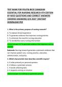 Test Bank for Polit & Beck Canadian Essentials for Nursing Research 4th Edition by Woo &ndash; Questions and Correct Answers