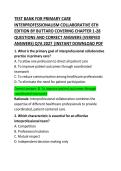 Test Bank for Primary Care&colon; Interprofessional Collaborative Practice 6th Edition by Buttaro &ndash; Chapter 1