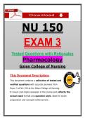NU 150 Exam 3 &lpar;2026&sol;2027&rpar; Galen Pharmacology &ndash;  Actual Questions & Answers with Rationales &vert; Guarantee Pass