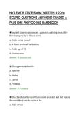 NYS EMT B STATE EXAM WRITTEN 4 2026&NewLine;SOLVED QUESTIONS ANSWERS GRADED A&NewLine;PLUS EMS PROTOCOLS HANDBOOK