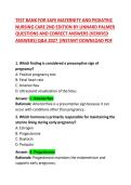 Test Bank for Safe Maternity and Pediatric Nursing Care 2nd Edition by Linnard Palmer &ndash; Questions and Correct Answers