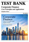Test Bank Corporate Finance Core Principles and Applications 7th Edition by Stephen A&period; Ross &comma; Randolph W&period; Westerfield & Jeffrey Jaffe Jordan &vert; All  Chapters 1-20 &vert; ISBN 9781264413119 &vert; Corporate Finance Prep 2026&sol;2027