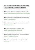NYS ESCORT DRIVER STUDY ACTUAL EXAM&NewLine;QUESTIONS AND CORRECT ANSWERS
