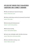NYS ESCORT DRIVER STUDY EXAM REVIEW&NewLine;QUESTIONS AND CORRECT ANSWERS