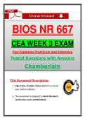 BIOS NR 667 CEA Week 3 Exam &lpar;2026&sol;2027&rpar; Chamberlain FNP Capstone Practicum &ndash; Actual Questions & Answers &vert; Guarantee Pass
