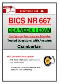 BIOS NR 667 CEA Week 1 Exam &lpar;2026&sol;2027&rpar; Chamberlain FNP Capstone Practicum &ndash; Actual Questions & Answers &vert; Guarantee Pass