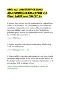 NURS 4331 UNIVERSITY OF TEXAS&NewLine;ARLINGTON N4331 EXAM 1 PEDS UTA&NewLine;FINAL PAPER 2026 GRADED A&plus;