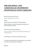 NURS 5220 MODULE 3 2026&NewLine;CARDIOVASCULAR AND RESPIRATORY&NewLine;PATHOPHYSIOLOGY NOTES COMPILATION