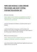 NURS 5220 MODULE 3 2026 DISEASE&NewLine;PROCESSES AND BODY SYSTEM&NewLine;DYSFUNCTION REVIEW SET