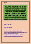 WGU C963 American Politics and the U&period;S&period; Constitution Exam Prep&colon; 200&plus; Questions & Detailed Rationales &vert; Objective Assessment 2026-2027 &vert; Foundations&comma; Constitution&comma; Branches&comma; Civil Liberties & More