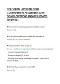 NYS FUNERAL LAW EXAM 2 2026&NewLine;COMPREHENSIVE ASSESSMENT SCRIPT&NewLine;SOLVED QUESTIONS ANSWERS UPDATED&NewLine;REVIEW SET&NewLine;