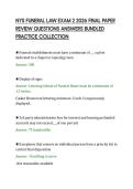 NYS FUNERAL LAW EXAM 2 2026 FINAL PAPER&NewLine;REVIEW QUESTIONS ANSWERS BUNDLED&NewLine;PRACTICE COLLECTION&NewLine;