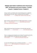 Michigan State Brakes Certification Exam Actual Exam 2026 &vert; All Questions and Correct Answers &vert; Verified Answers &vert; Updated Version &vert; Graded A&plus;