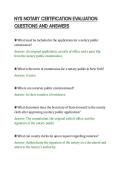 NYS NOTARY CERTIFICATION EVALUATION&NewLine;QUESTIONS AND ANSWERS