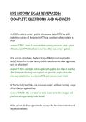 NYS NOTARY EXAM REVIEW 2026&NewLine;COMPLETE QUESTIONS AND ANSWERS&NewLine;