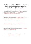 NACE Exam Actual Exam 2026 &vert; Care of The Child Exam &vert; All Questions and Correct Answers &vert; Verified Answers &vert; Updated Version