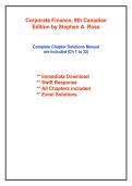 Solutions Manual for Corporate Finance&comma; 9th Canadian Edition by Stephen A&period; Ross &comma; Randolph W&period; Westerfield &comma; Jeffrey Jaffe &comma; Bradford D&period; Jordan  & Hamdi Driss &vert; All  Chapters 1-32 &vert; ISBN 9781260881370 &vert; Latest 2026&sol;2027