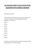 BIO&lowbar;BEYOND&lowbar;GENETIC&lowbar;REPLICATION&lowbar;EXAM&lowbar;QUESTIONS&lowbar;WITH&lowbar;CORRECT&lowbar;ANSWERS
