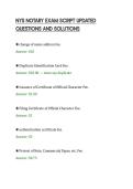 NYS NOTARY EXAM SCRIPT UPDATED&NewLine;QUESTIONS AND SOLUTIONS&NewLine;