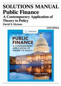 Solutions Manual for Public Finance&colon; A Contemporary Application of Theory to Policy&comma; 12th Edition by David N&period; Hyman &vert; All Chapters 1-18 &vert; ISBN 9780357442159 &vert; Cengage Public Finance 2026
