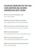 NYS ESCORT DRIVER PRACTICE TEST 2026&NewLine;CORE QUESTIONS AND ACCURATE&NewLine;ANSWERS ROAD SAFETY REVIEW