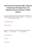 ACLS Final Exam Actual Exam 2026 &vert; Advanced Cardiovascular Life Support Exam &vert; All Questions and Correct Answers &vert; Verified Answers