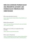NURS 5334 ADVANCED PHARMACOLOGY&NewLine;2026 PRESCRIPTIVE AUTHORITY AND&NewLine;PHARMACOLOGY PRINCIPLES STUDY&NewLine;GUIDE PACKAGE