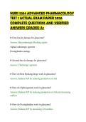 NURS 5334 ADVANCED PHARMACOLOGY&NewLine;TEST 1 ACTUAL EXAM PAPER 2026&NewLine;COMPLETE QUESTIONS AND VERIFIED&NewLine;ANSWERS GRADED A&plus;