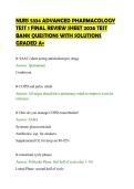 NURS 5334 ADVANCED PHARMACOLOGY&NewLine;TEST 1 FINAL REVIEW SHEET 2026 TEST&NewLine;BANK QUESTIONS WITH SOLUTIONS&NewLine;GRADED A&plus;
